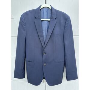 Hugo Boss Blazer Mens Sz 40R Navy Virgin Wool Stretch Sport Coat Jacket